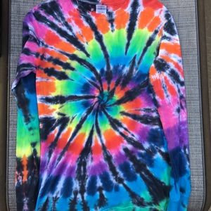 Black and Rainbow Tie-Dye long sleeve